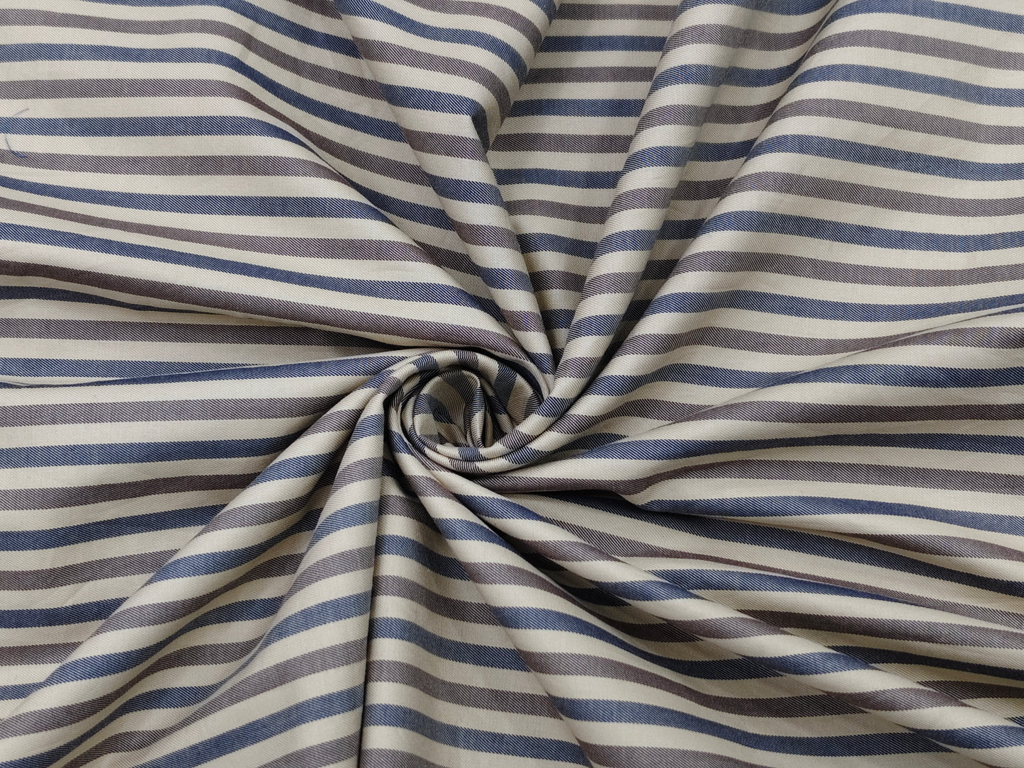 Spaada 100% Giza Cotton Luxury Shirting Fabric (Brown, Striped)