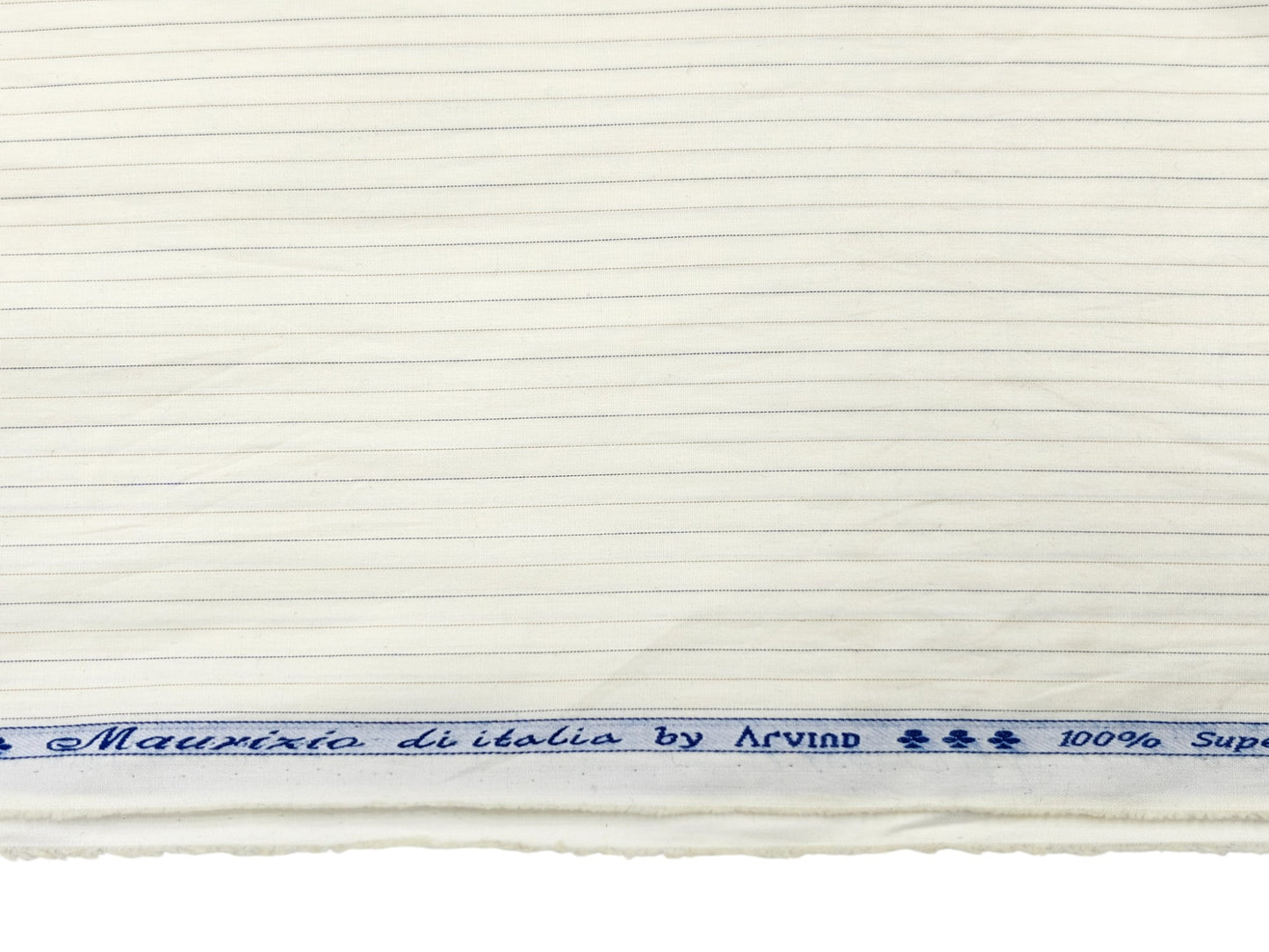 Arvind 100% Superfine Premium Cotton Shirting Fabric (Yellow, Striped)