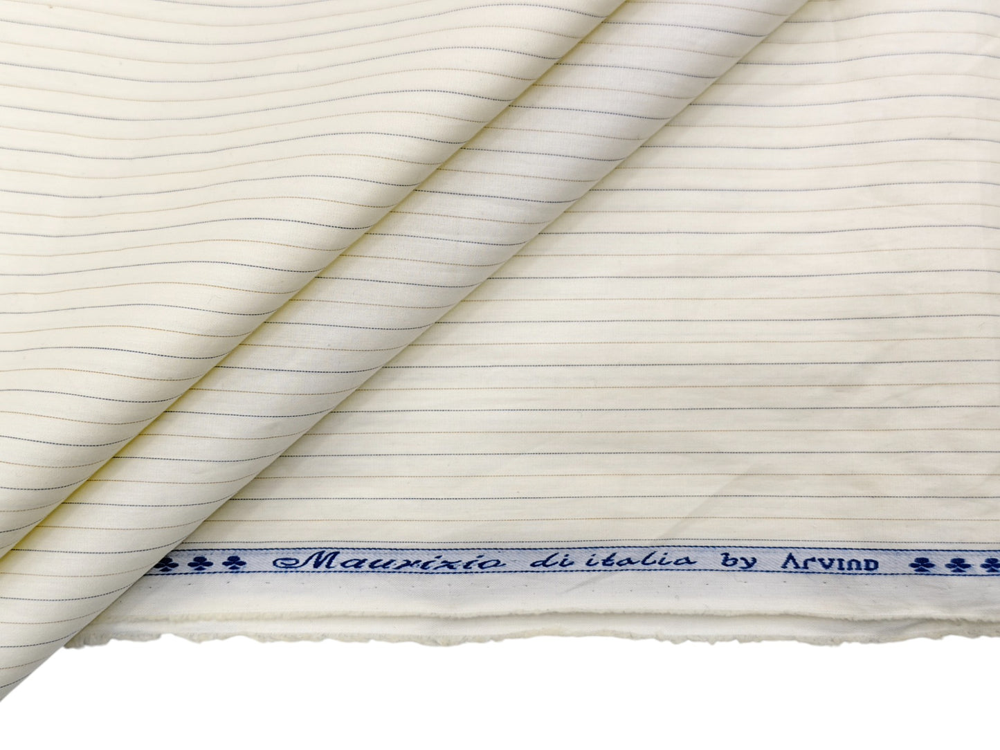 Arvind 100% Superfine Premium Cotton Shirting Fabric (Yellow, Striped)