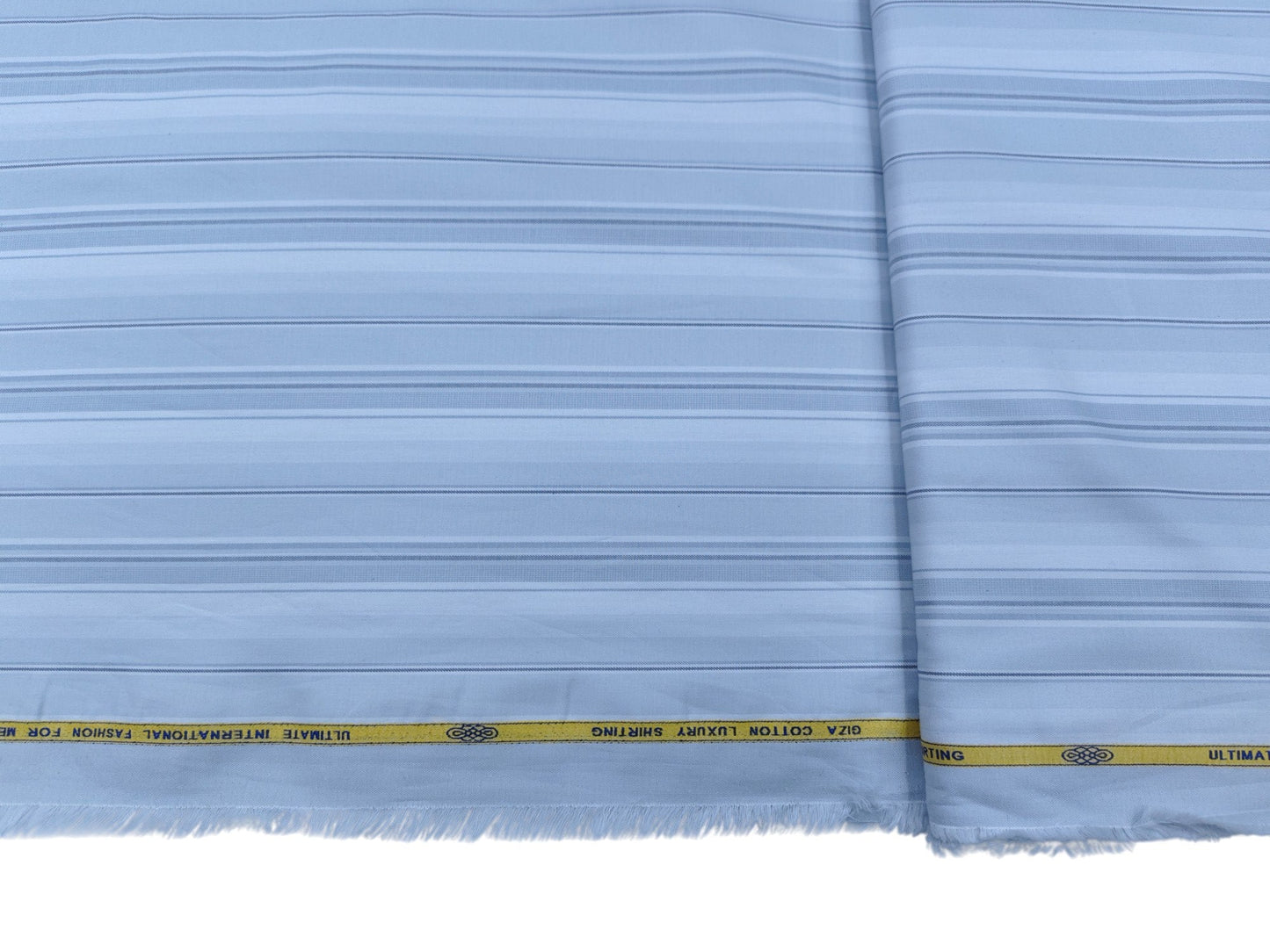 Nemssis 100% Giza Cotton Luxury Shirting Fabric (Light Grey, Striped)