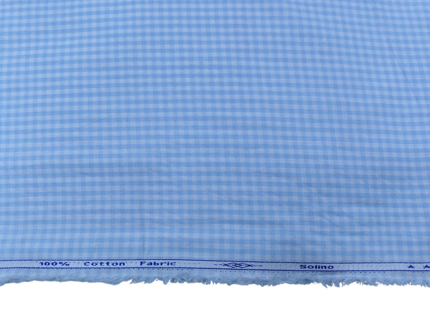 Solino 100% Cotton Shirting Fabric (Blue, Checks)