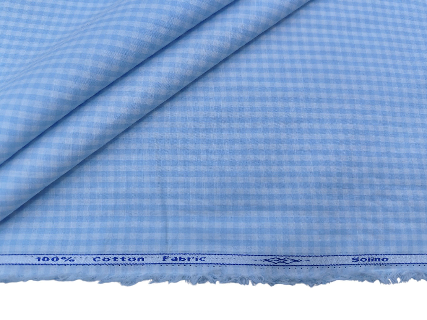 Solino 100% Cotton Shirting Fabric (Blue, Checks)
