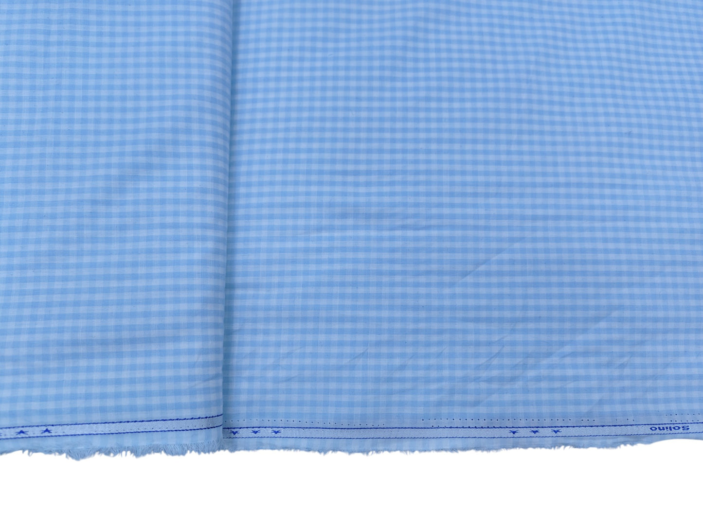 Solino 100% Cotton Shirting Fabric (Blue, Checks)