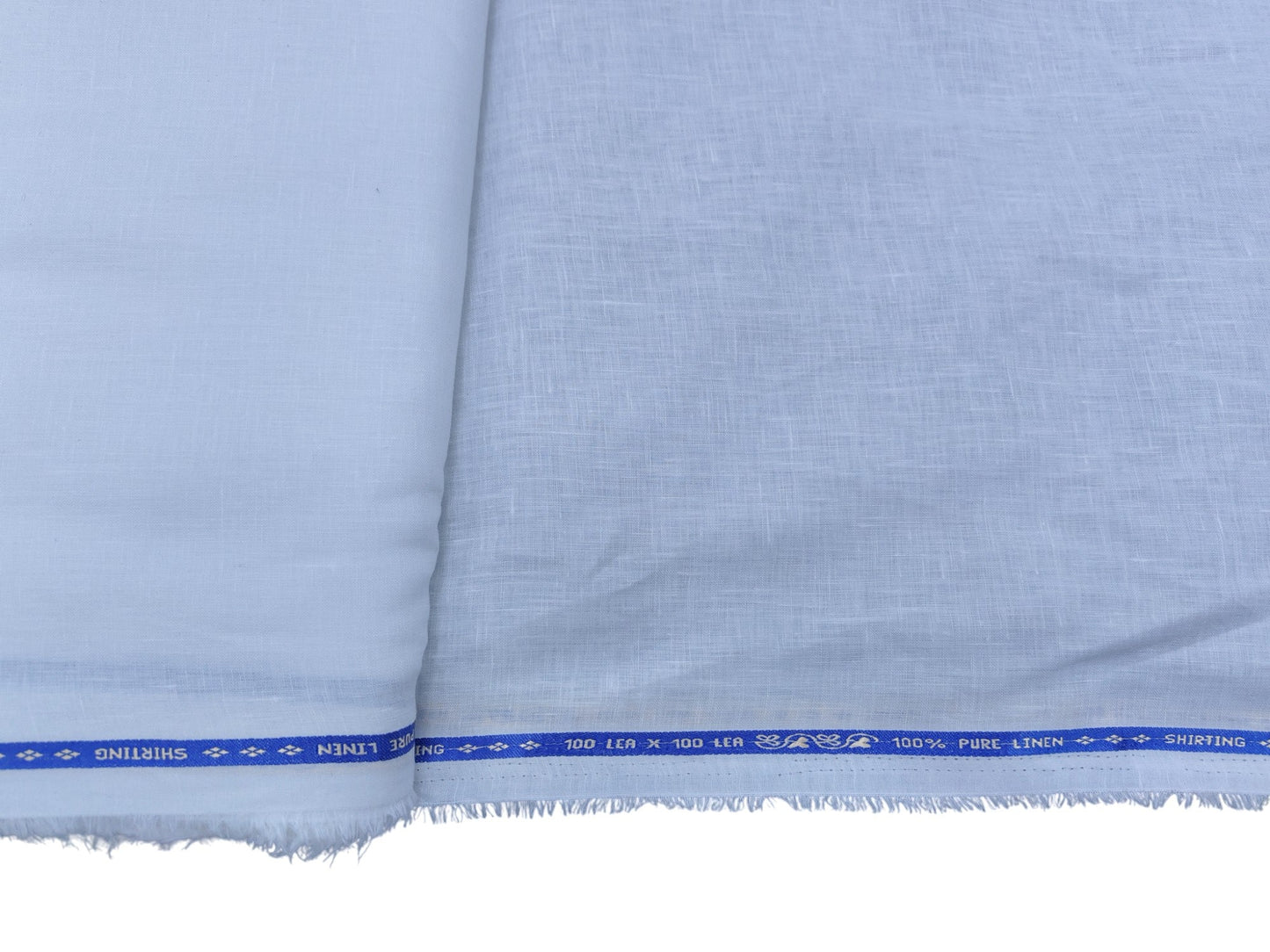100% Pure Linen 100 LEA Shirting Fabric (White, Plain )