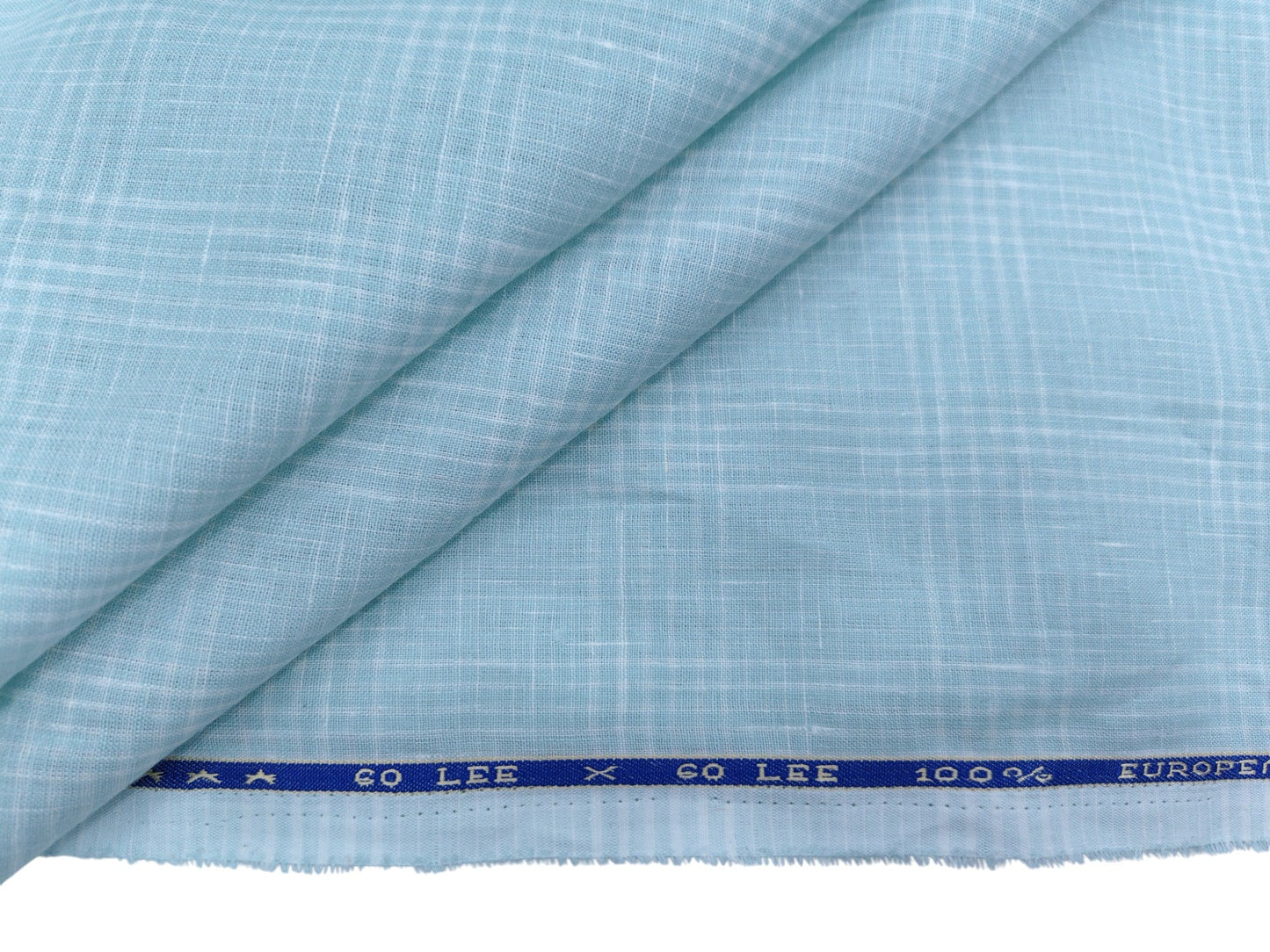100% Pure European Linen 60 LEA Shirting Fabric (Pastel Green, Checks)