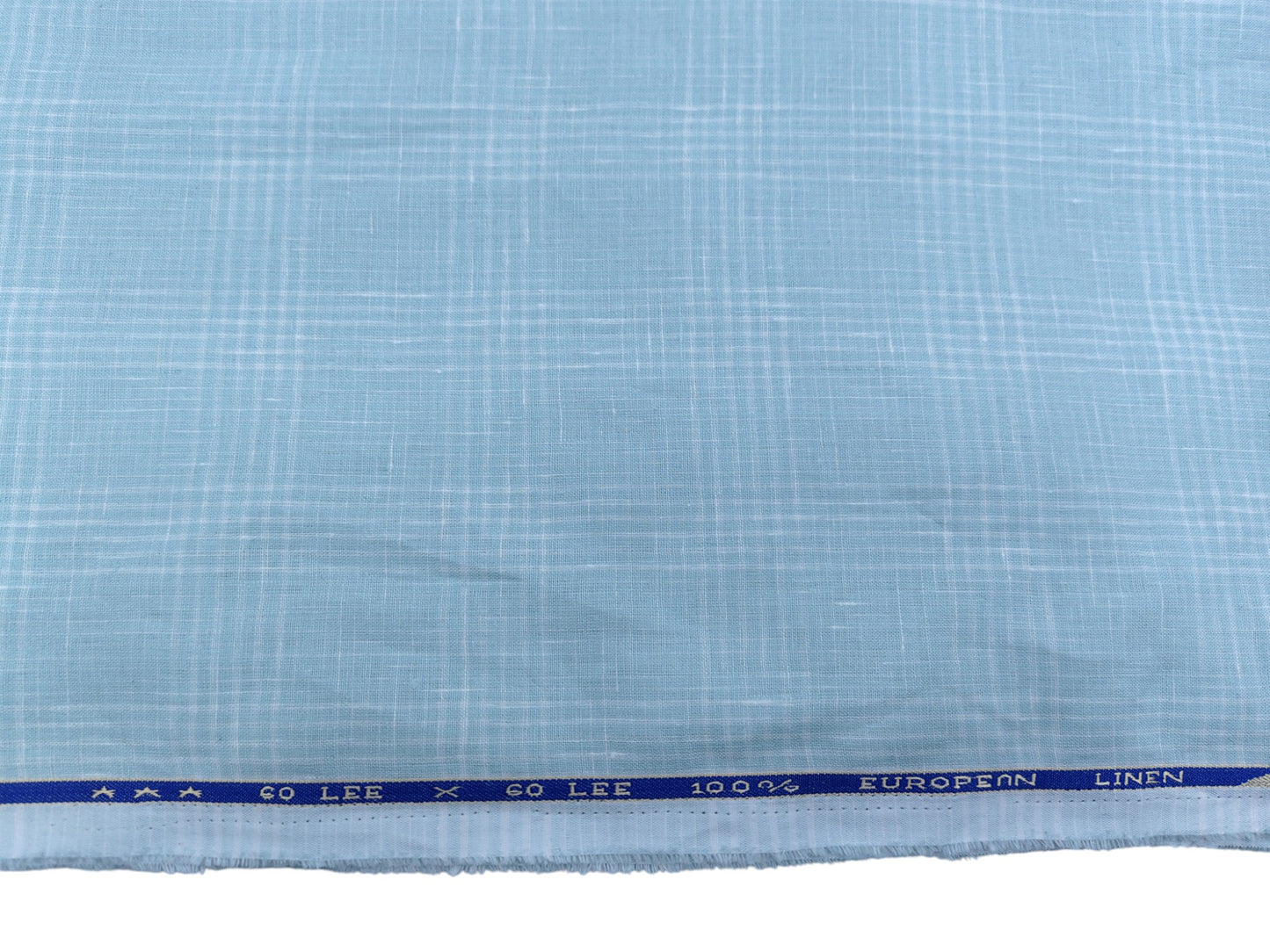 100% Pure European Linen 60 LEA Shirting Fabric (Pastel Green, Checks)