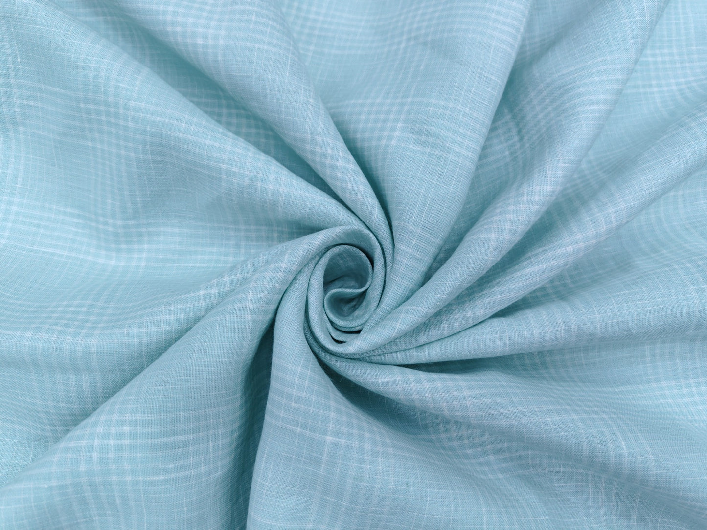 100% Pure European Linen 60 LEA Shirting Fabric (Pastel Green, Checks)