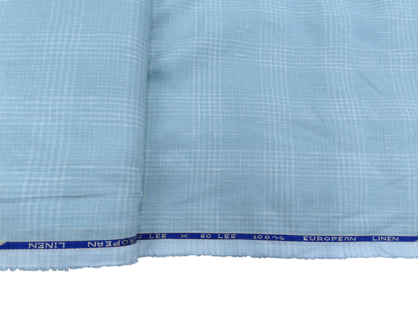 100% Pure European Linen 60 LEA Shirting Fabric (Pastel Green, Checks)