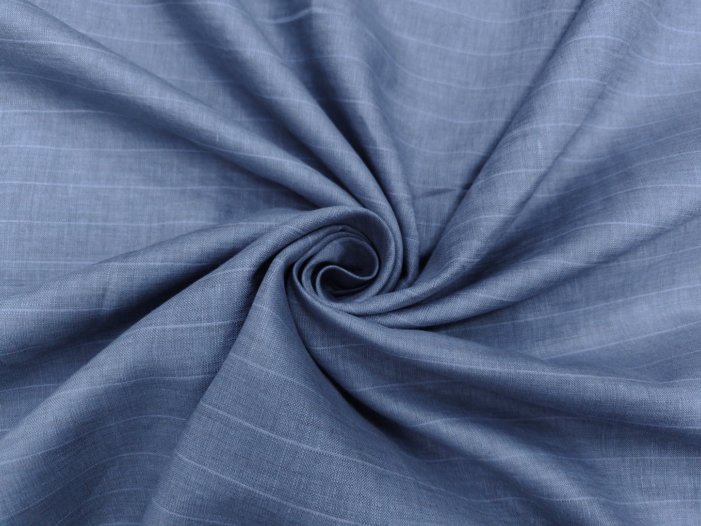 100% Pure European Linen 60 LEA Shirting Fabric (Greyish Blue, Striped)