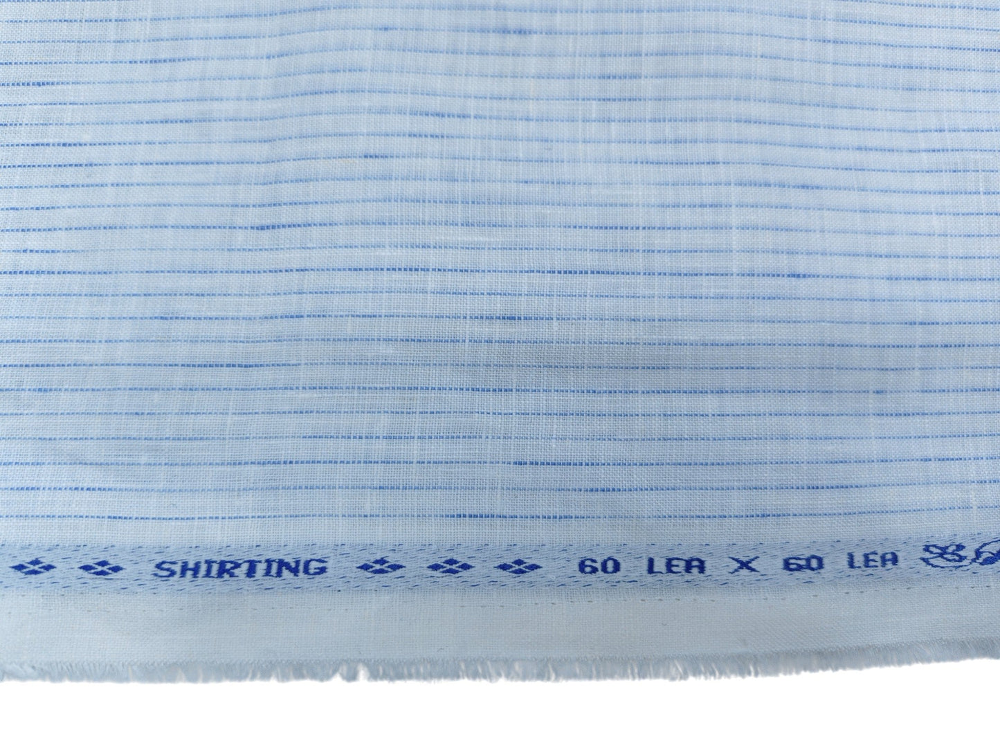 100% Pure European Linen 60 LEA Shirting Fabric (White And Blue, Striped)