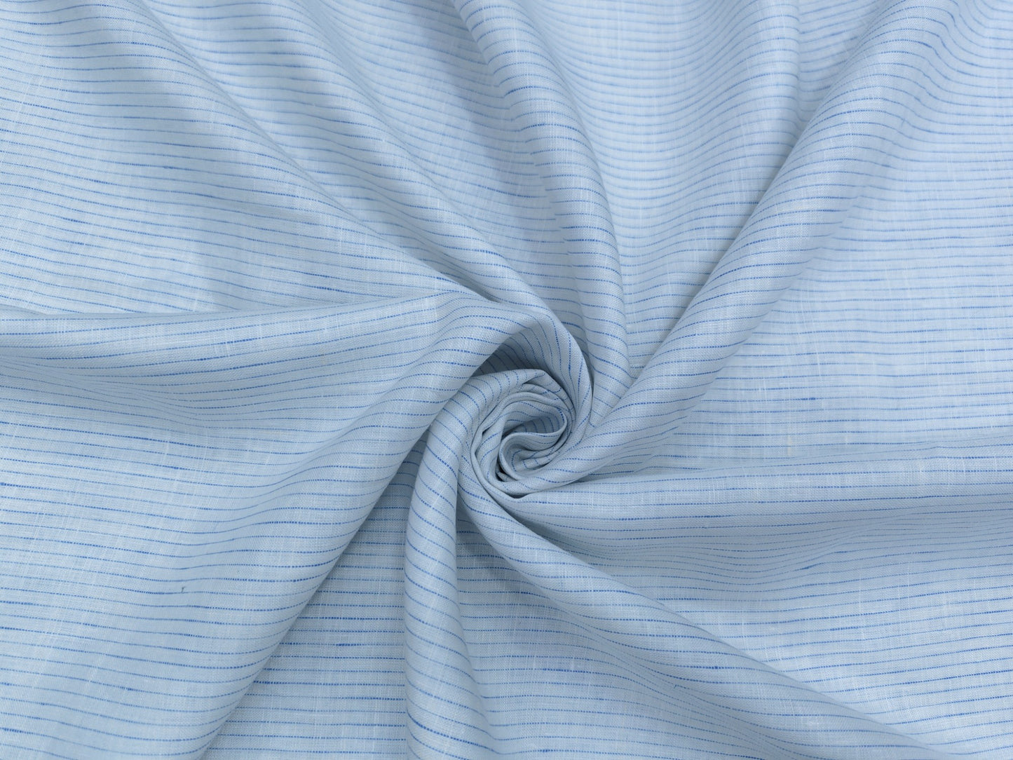 100% Pure European Linen 60 LEA Shirting Fabric (White And Blue, Striped)