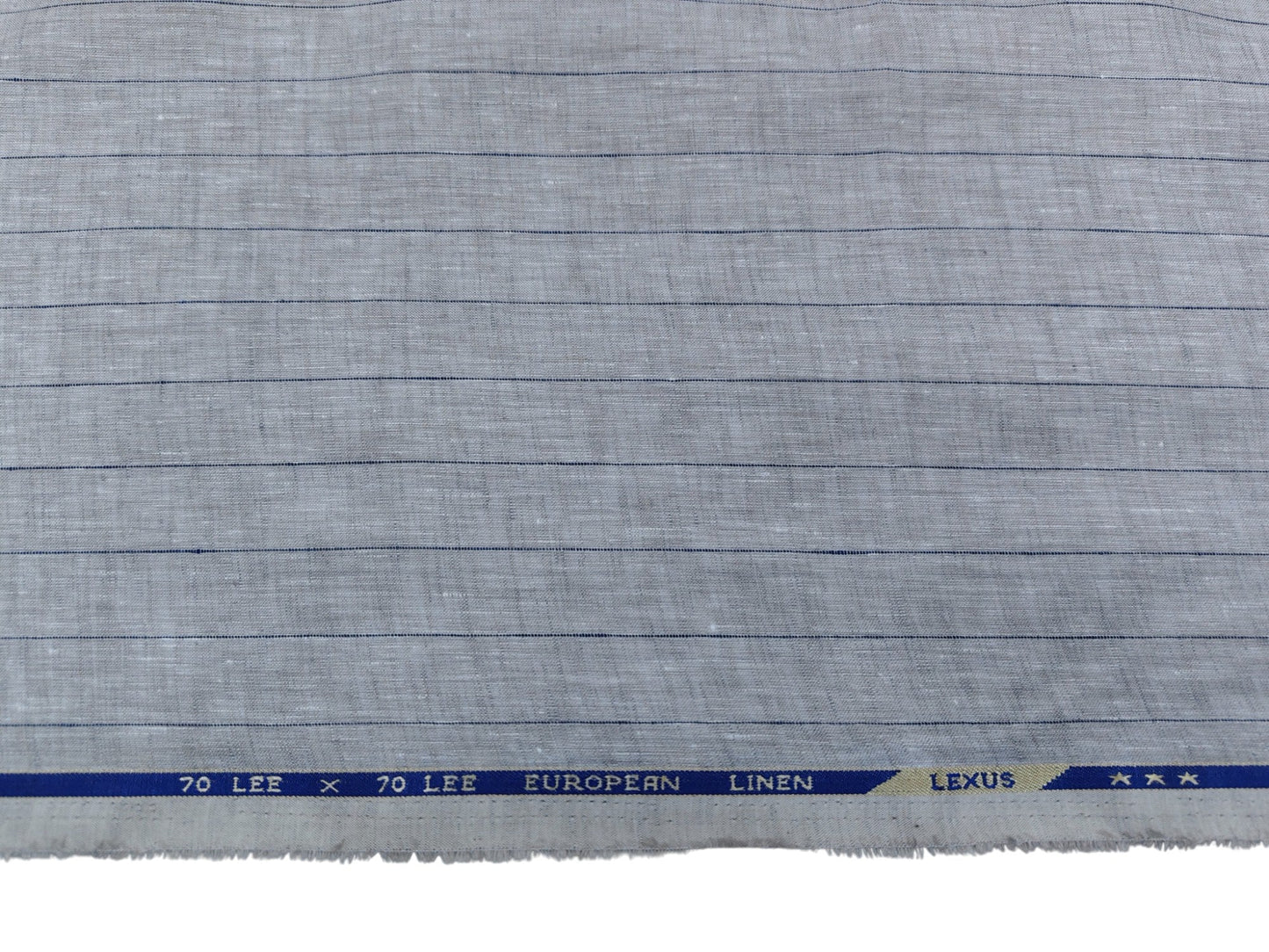 100% Pure European Linen 70 LEA Shirting Fabric (Stoned Beige, Striped)