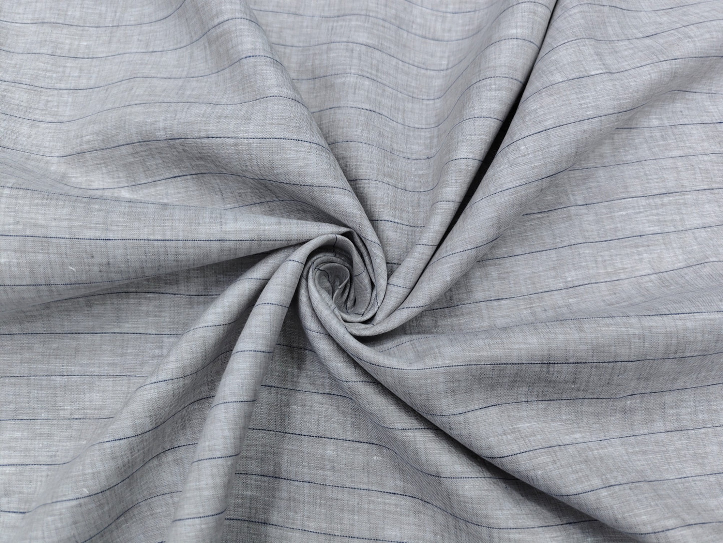 100% Pure European Linen 70 LEA Shirting Fabric (Stoned Beige, Striped)