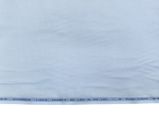 100% Pure European Linen 60 Lea Shirting Fabric (White, Plain )