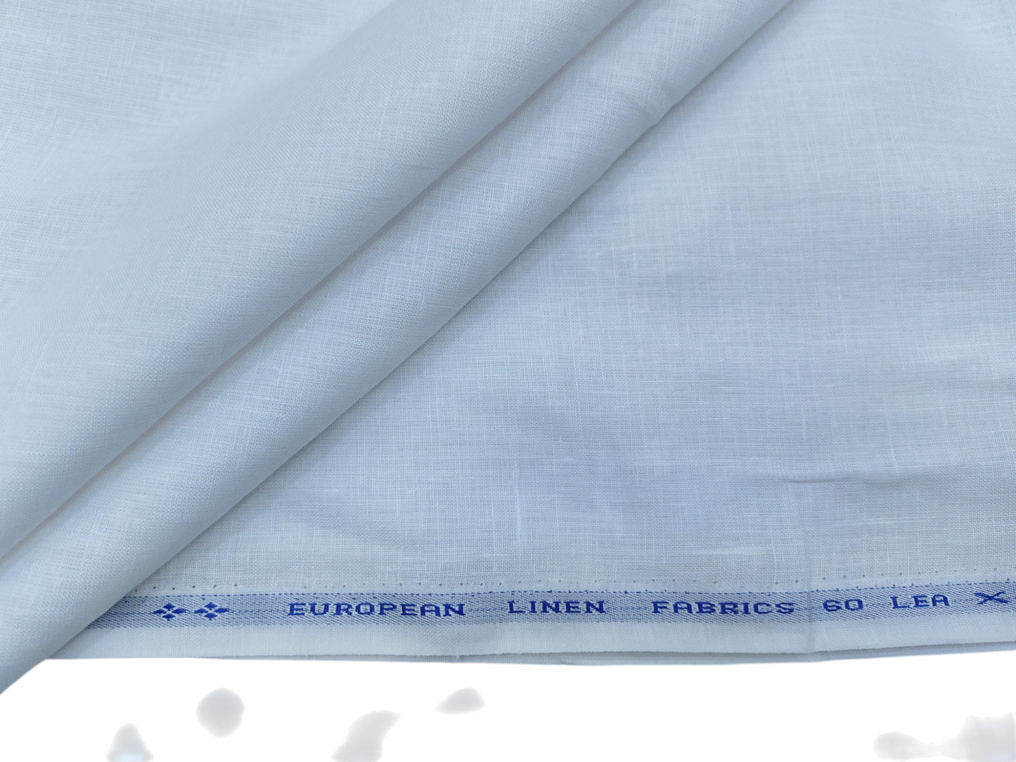 100% Pure European Linen 60 Lea Shirting Fabric (White, Plain )