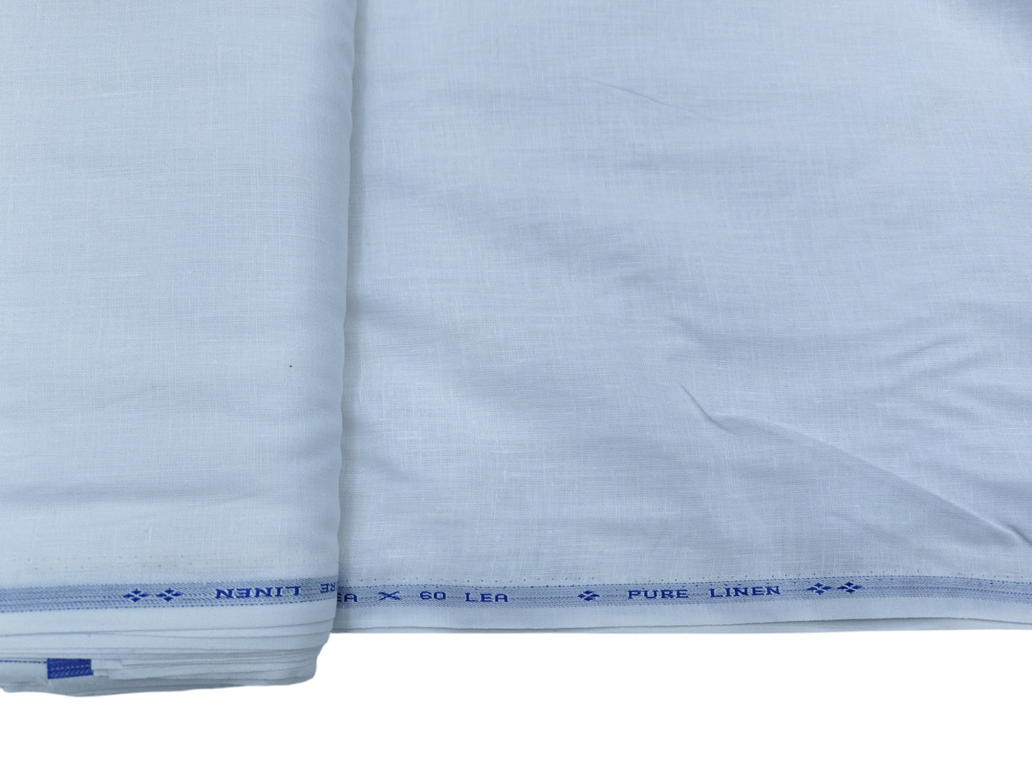 100% Pure European Linen 60 Lea Shirting Fabric (White, Plain )