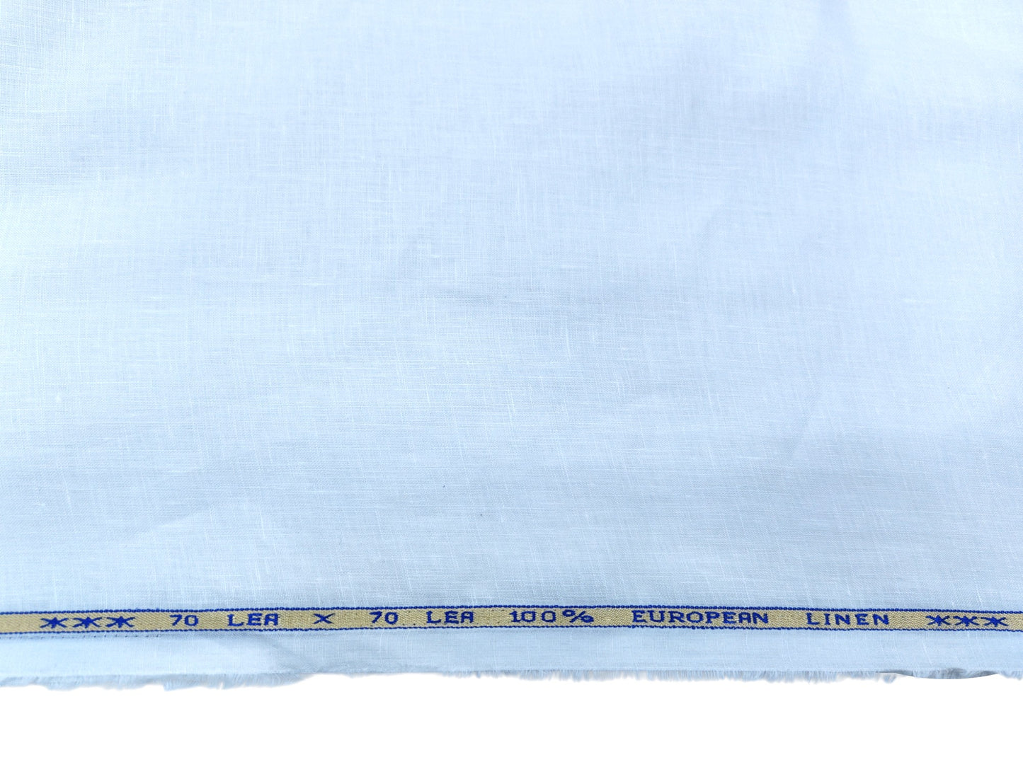 100% Pure European Linen 70 Lea Shirting Fabric (White, Plain )