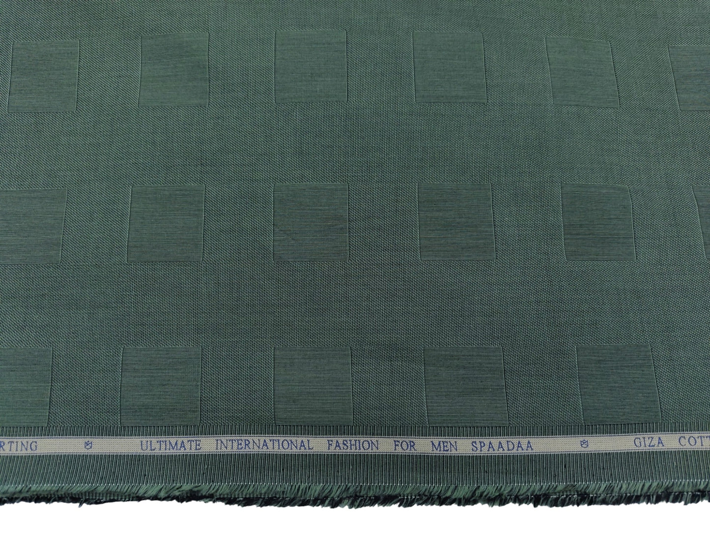 Spaada 100% Giza Cotton Luxury Shirting Fabric (Green , Patterned)