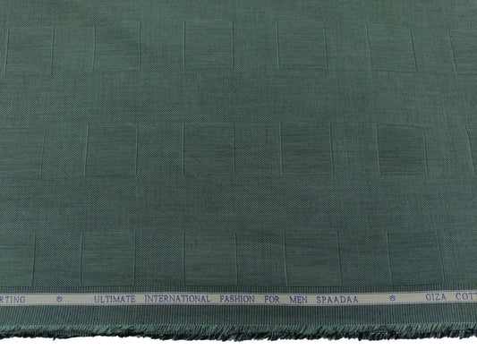 Spaada 100% Giza Cotton Luxury Shirting Fabric (Green , Patterned)