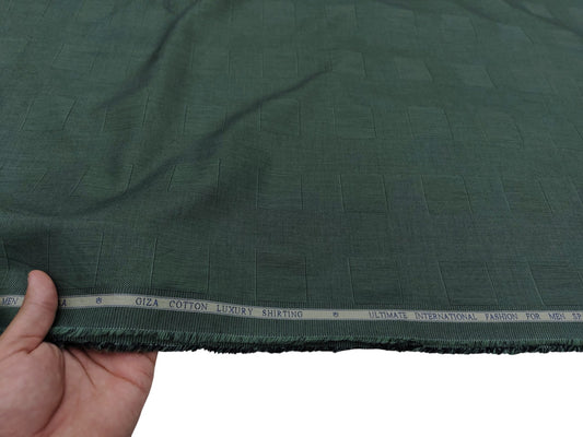 Spaada 100% Giza Cotton Luxury Shirting Fabric (Green , Patterned)