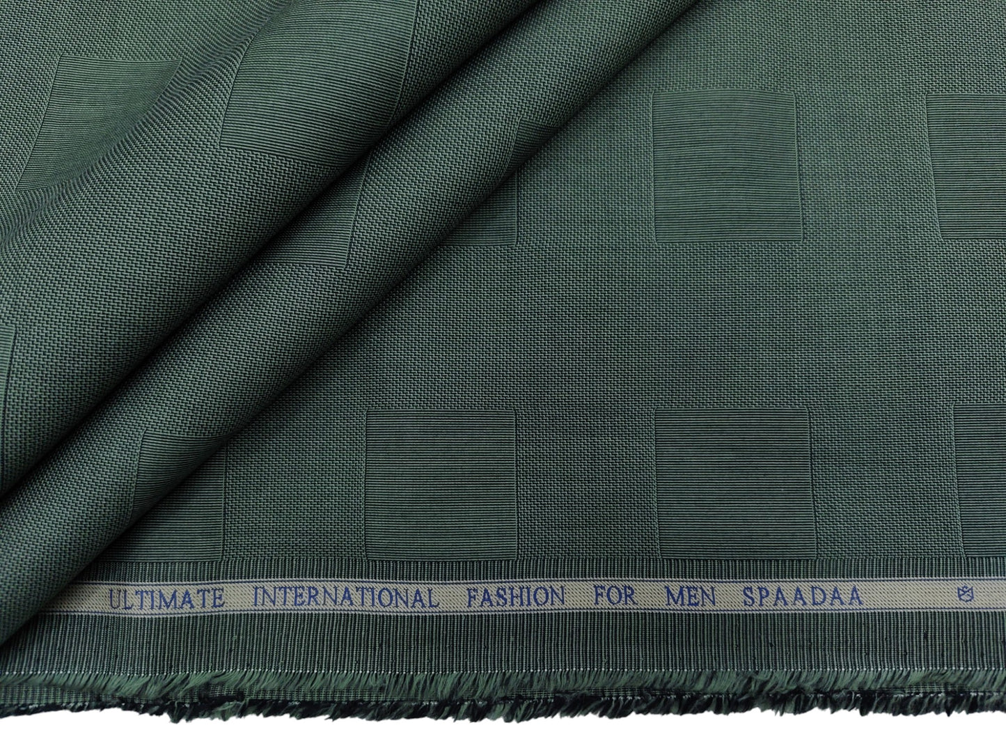 Spaada 100% Giza Cotton Luxury Shirting Fabric (Green , Patterned)