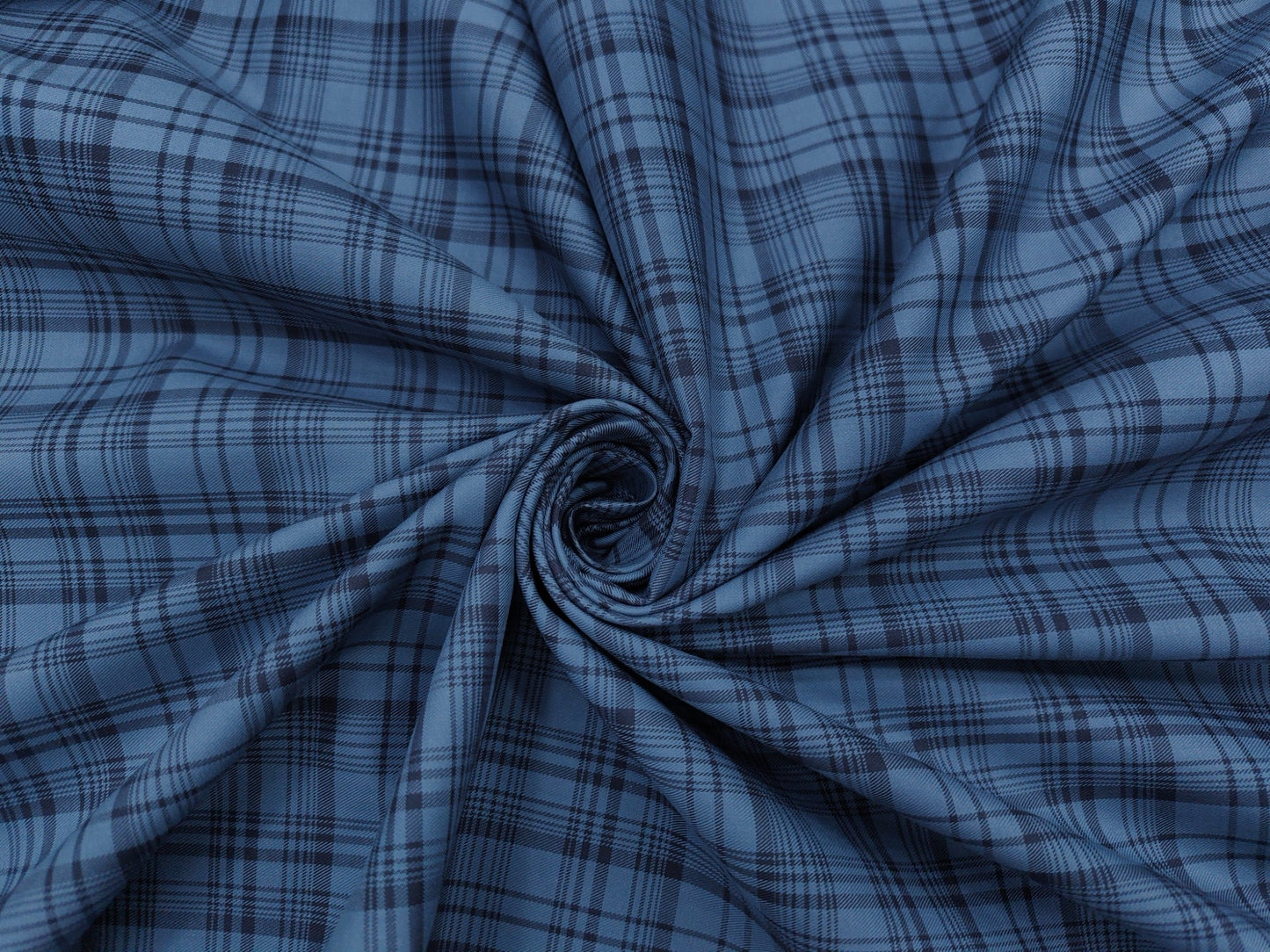 Nemssis 100% Giza Cotton Luxury Shirting Fabric (Blueish Grey, Checks)
