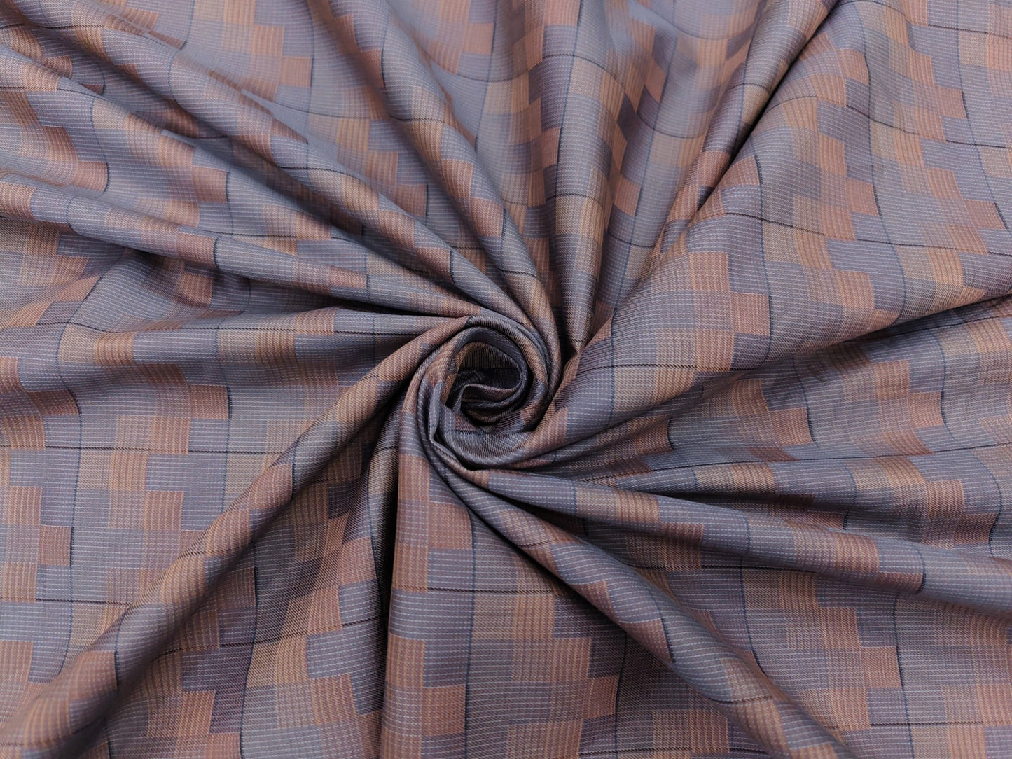 Nemssis 100% Luxury Cotton Shirting Fabric (Brown, Patterned)