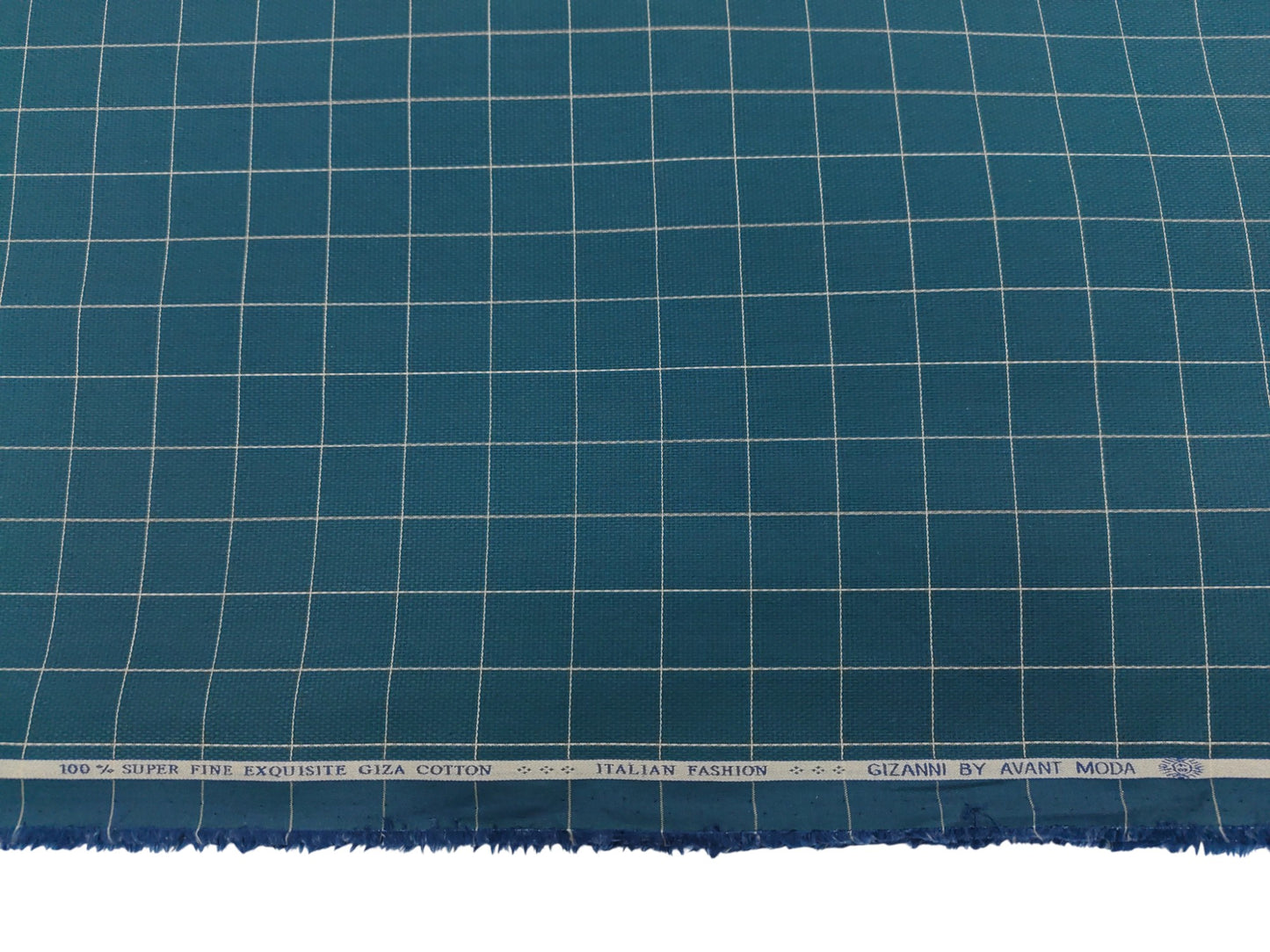 Avant Moda 100% Superfine Giza Cotton Shirting Fabric (Green, Checks)