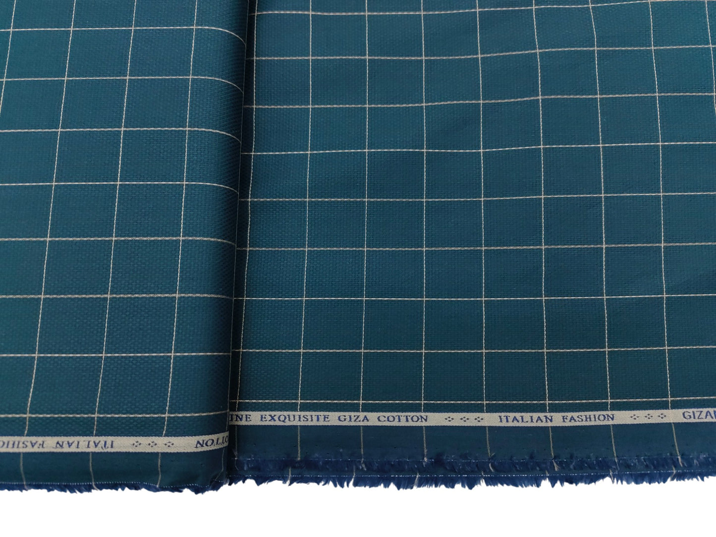 Avant Moda 100% Superfine Giza Cotton Shirting Fabric (Green, Checks)