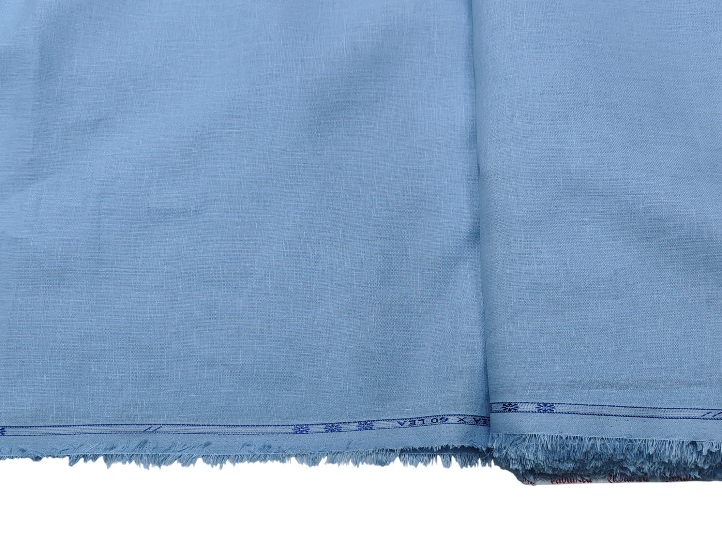 100% European Linen 60 LEA Shirting Fabric (Sky Blue, Plain )