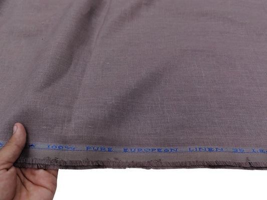 100% Pure European Linen 25 LEA Suiting Fabric (Pastel Light Brown, Plain )