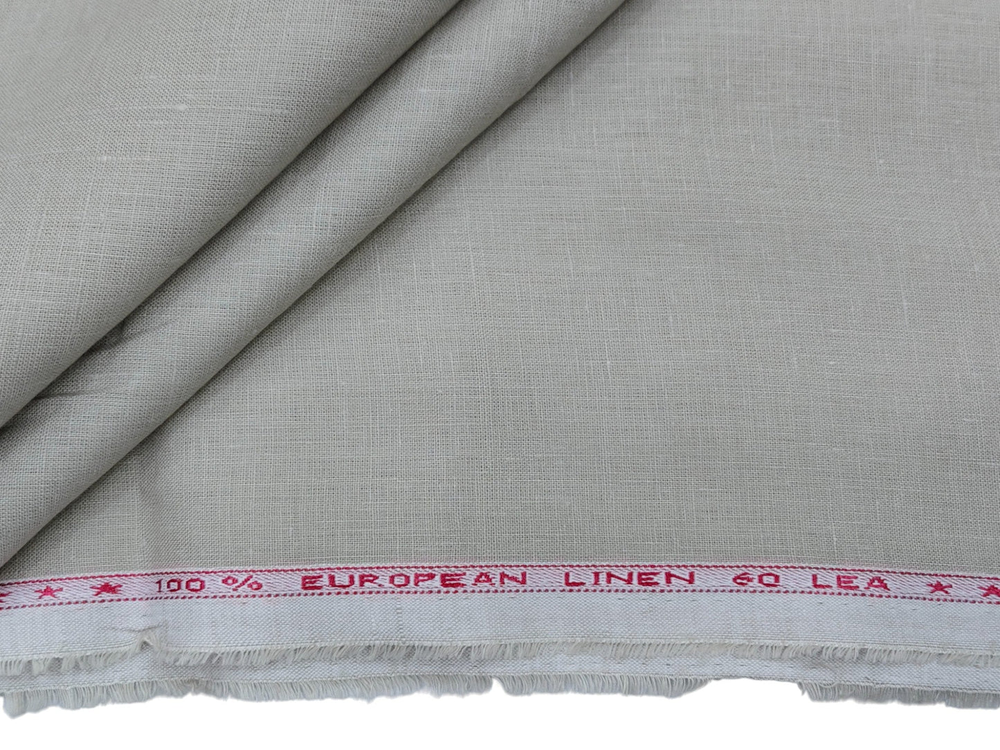 100% European Linen 60 LEA Shirting Fabric (Classic Beige, Plain )