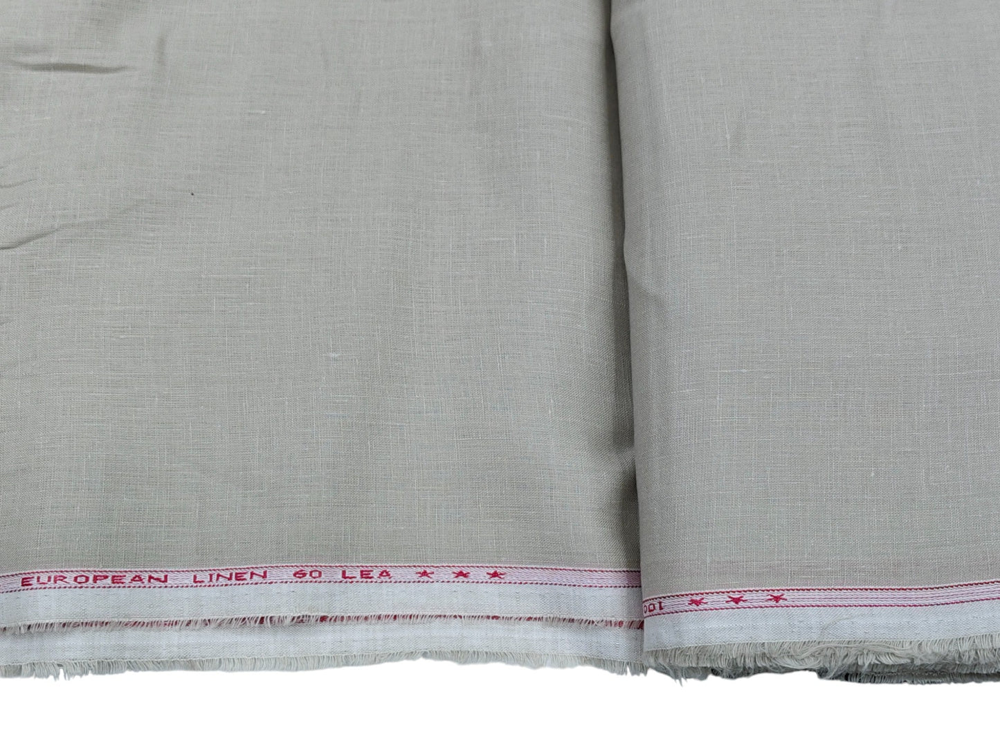 100% European Linen 60 LEA Shirting Fabric (Classic Beige, Plain )