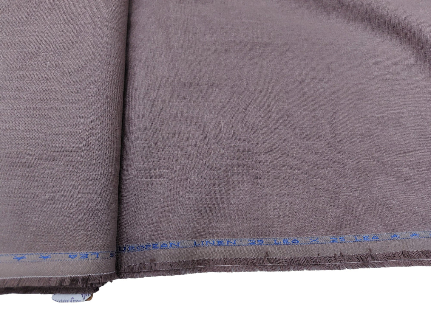 100% Pure European Linen 25 LEA Suiting Fabric (Pastel Light Brown, Plain )