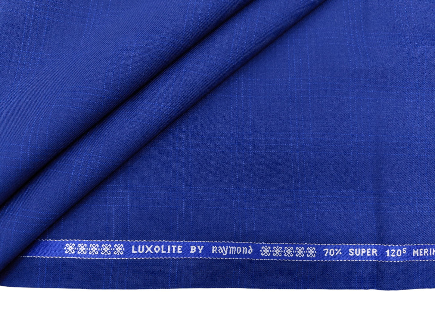 Raymond Luxolite 70% Wool Super 120's Premium Suiting Fabric (Royal Blue, Checks)