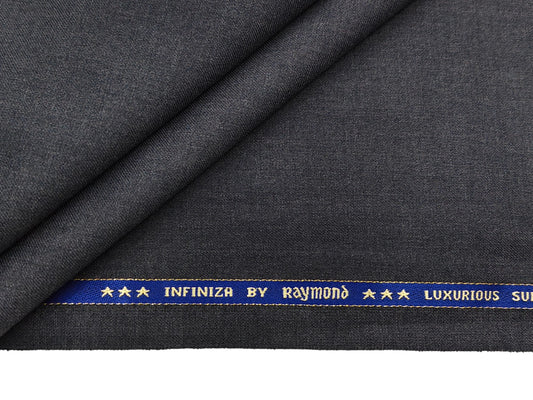 Raymond Infiniza 50% Wool Super 100's Suiting Fabric (Dark Grey, Plain Weave)