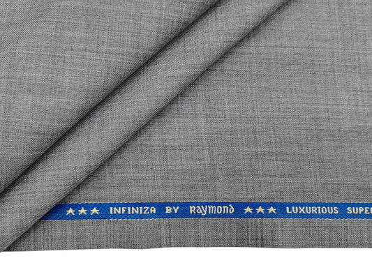 Raymond Infiniza 50% Wool Super 100's Suiting Fabric (Light Grey, Plain Weave)