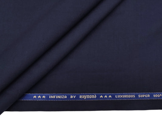 Raymond Infiniza 50% Wool Super 100's Suiting Fabric (Navy Blue, Plain Weave)