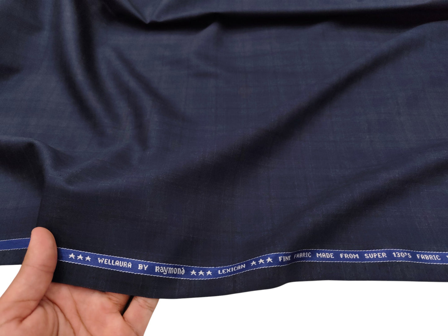 Raymond Lexican Super 130's Premium Suiting Fabric (Navy Blue, Checks)
