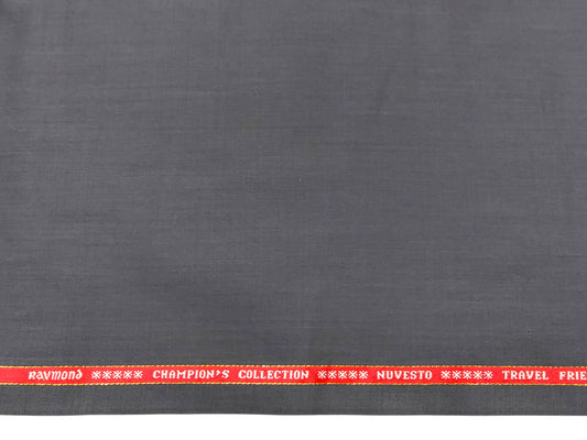 Raymond Nuvesto Super 100's Suiting Fabric (Grey, Plain Weave)
