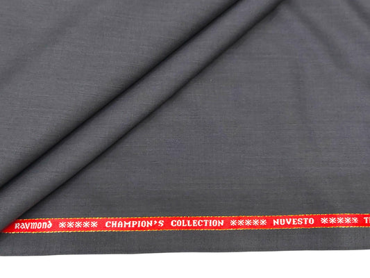 Raymond Nuvesto Super 100's Suiting Fabric (Grey, Plain Weave)