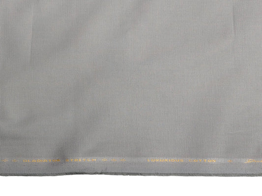 Dickens & Browne 100% Cotton Stretch Suiting Fabric (Silver Grey, Textured)