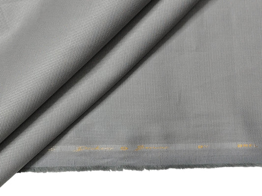 Dickens & Browne 100% Cotton Stretch Suiting Fabric (Silver Grey, Textured)