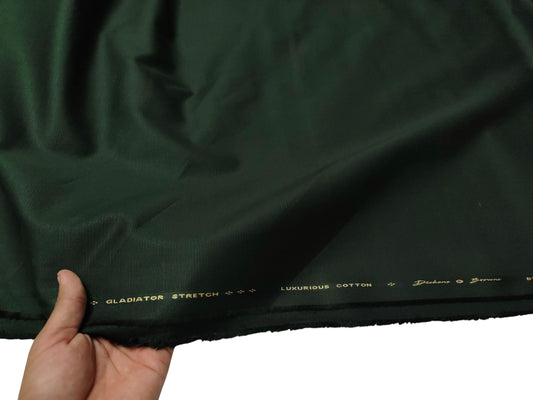Dickens & Browne 100% Cotton Stretch Suiting Fabric (Bottle Green, Textured)