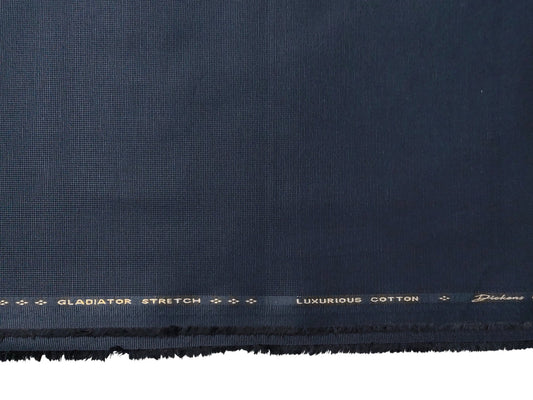 Dickens & Browne 100% Cotton Stretch Suiting Fabric (Navy BlueTextured)