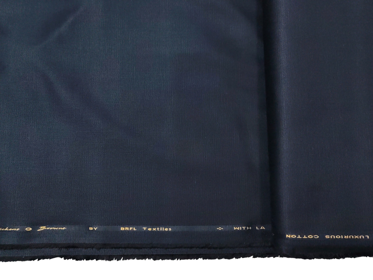 Dickens & Browne 100% Cotton Stretch Suiting Fabric (Navy BlueTextured)