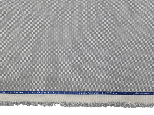 Dickens & Browne 100% Cotton Stretch Suiting Fabric (Light Grey, Textured)
