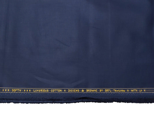 Dickens & Browne 100% Cotton Suiting Fabric (Blue, Plain Weave)