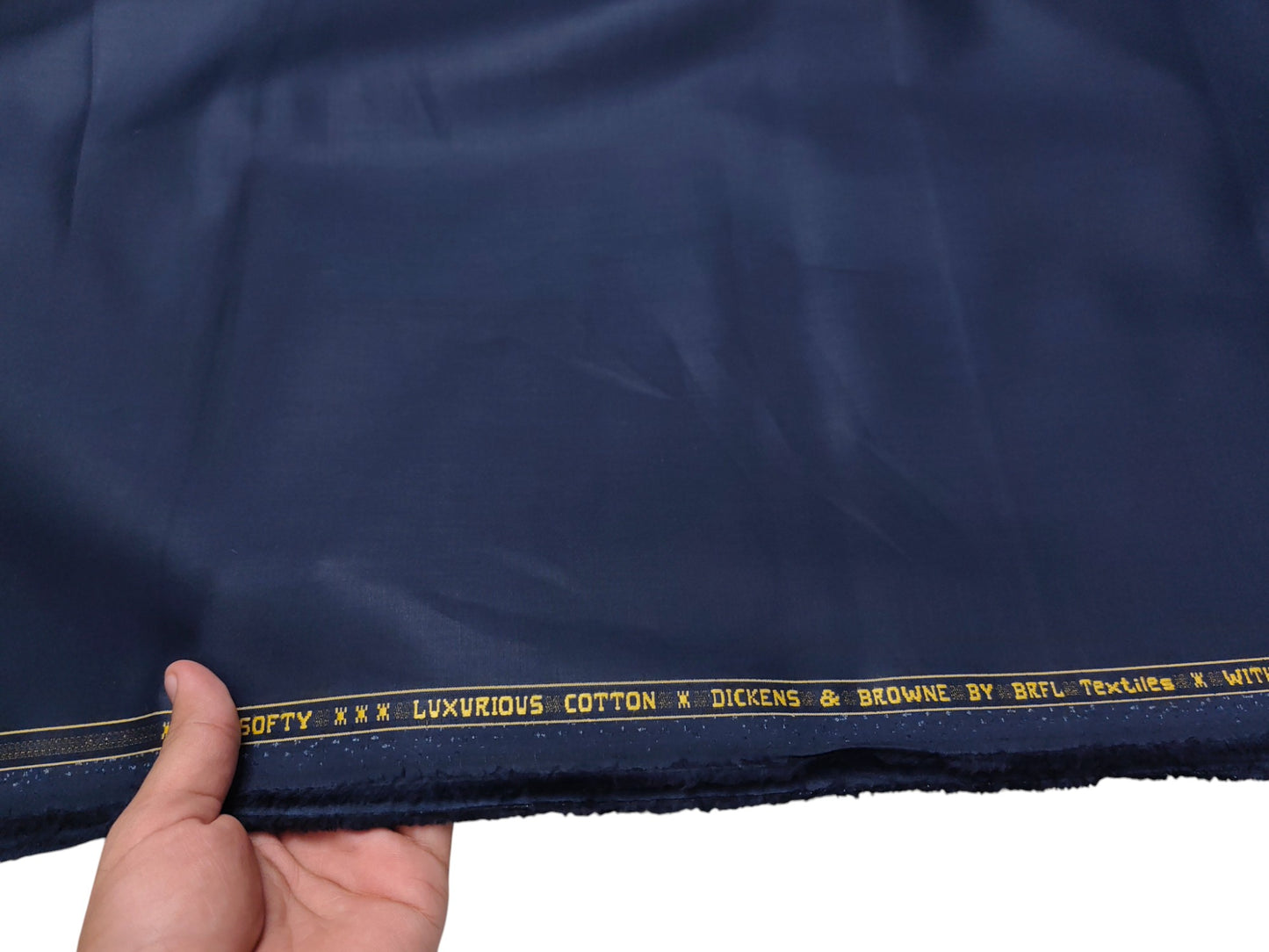Dickens & Browne 100% Cotton Suiting Fabric (Blue, Plain Weave)
