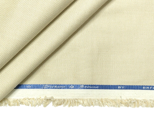Dickens & Browne 100% Cotton Stretch Suiting Fabric (Beige Cream, Textured)